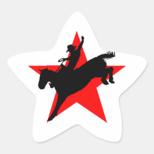 Étoile Sticker star rodéo bronc cavalier