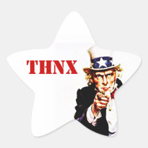 Sticker Vintage Oncle Sam THNX Pour Votre Service