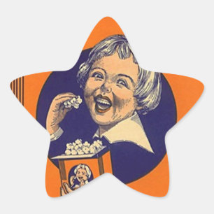 Étoile Sticker Vintage Popcorn Publicité Stars de cinéma