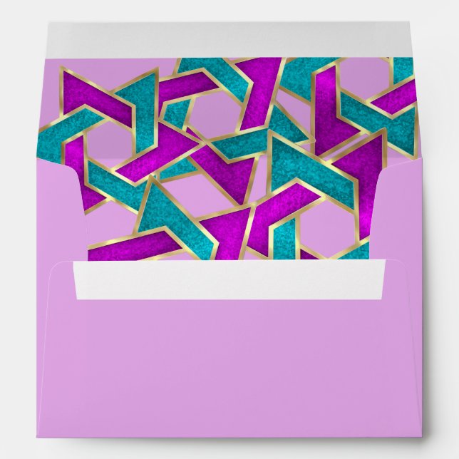 Étoile violette Turquoise de David Gold Enveloppe (Dos (Bas))