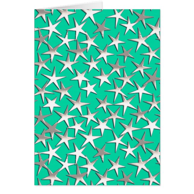 Étoiles argentées sur turquoise (Devant)