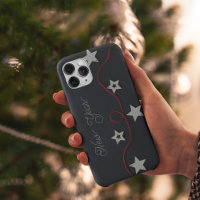 Étoiles blanches sur coque iphone de surface noire