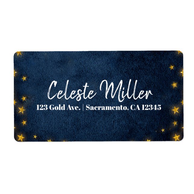 Étoiles Bleu Or Ciel Étoilé Fête (Devant)