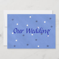 Étoiles bleues et blanches Invitations de mariage