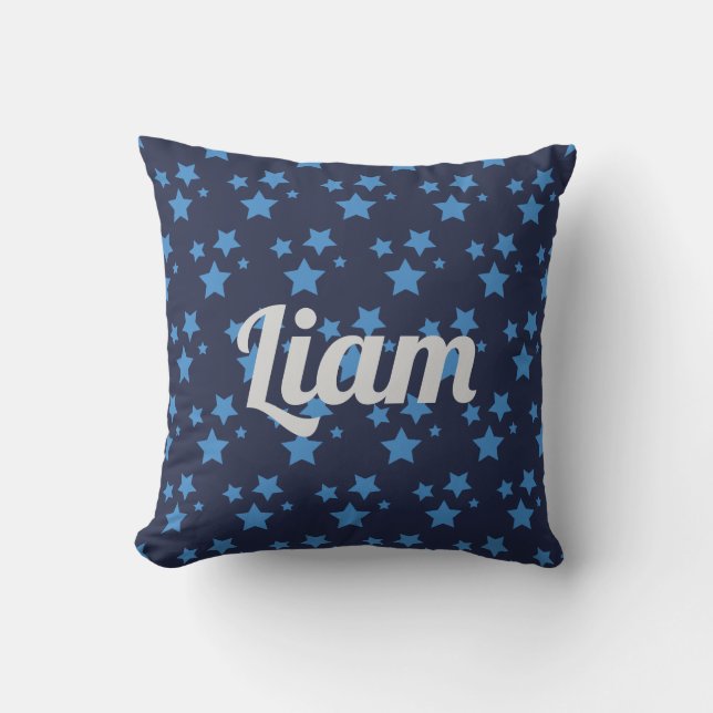 Etoiles bleues personnalisées lancer coussin (Recto)