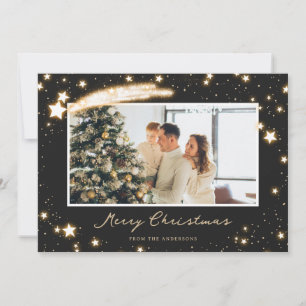 Étoiles brillantes Cartes de Noël photo noir