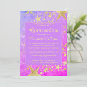 Étoiles brillantes Quinceanera Invitation