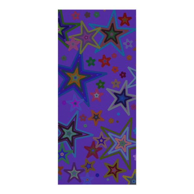 Étoiles, carte rack arrière - plan violet (Devant)