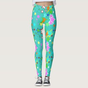 Étoiles colorées Leggings Spandex