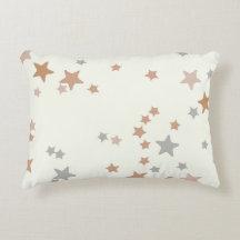 Étoiles coussin en rose et gris neutre