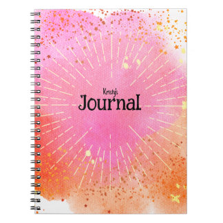 Étoiles d'aquarelle rose du journal