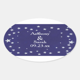 Etoiles d'argent personnalisées Bleu Stickers de d