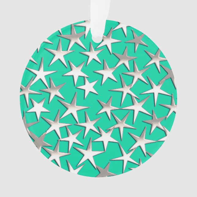 étoiles d'argent sur turquoise (devant)