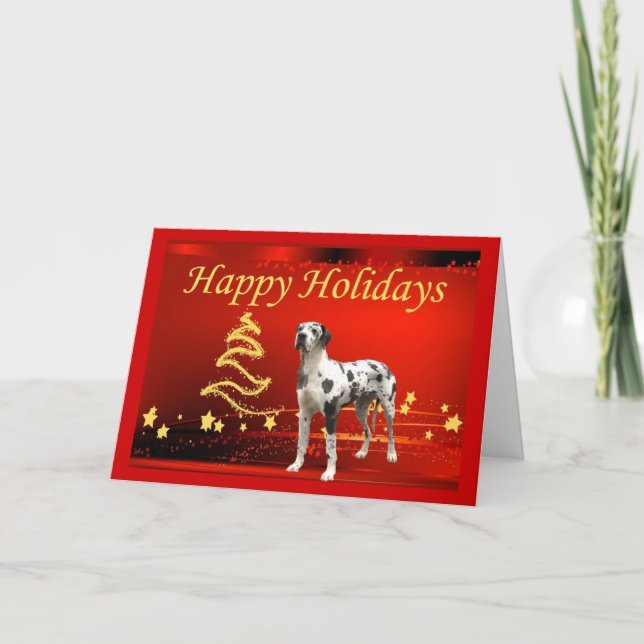 Étoiles de carte de Noël de great dane (Devant)
