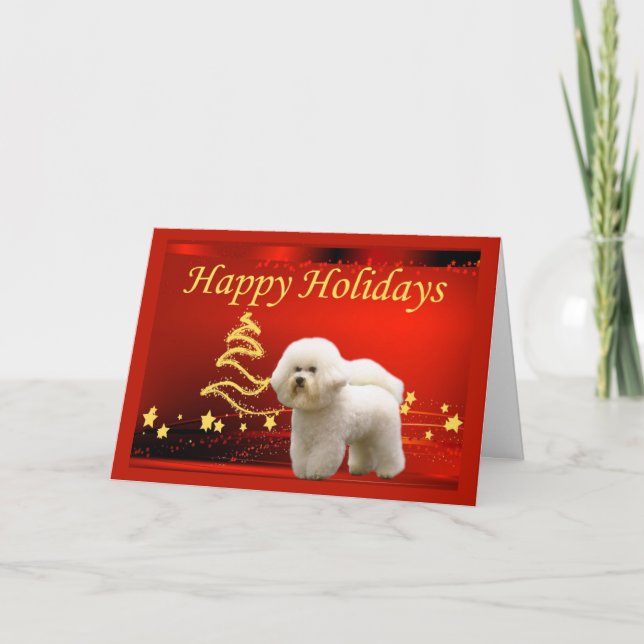 Étoiles de cartes de Noël Bichon Frise (Devant)