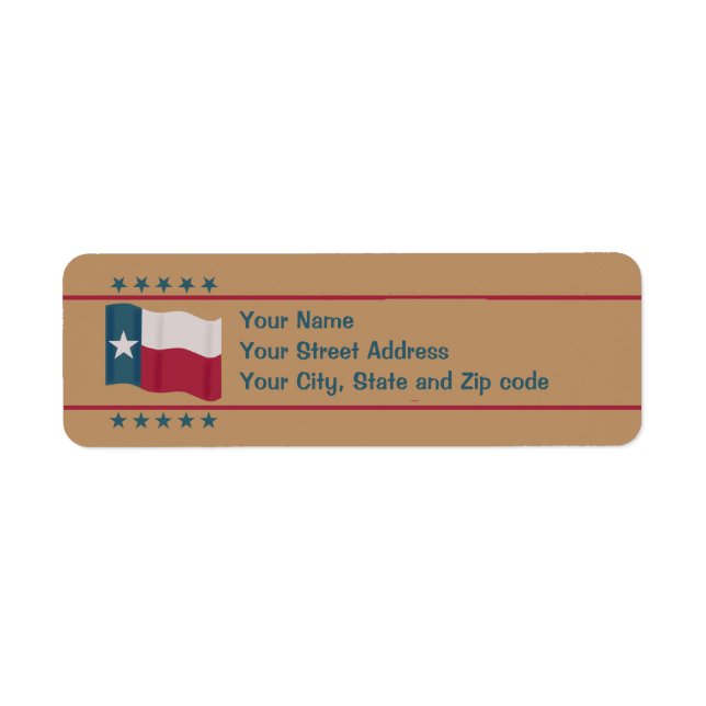 Étoiles de drapeau Texas Lone Star Tan Rouge Blanc (Devant)