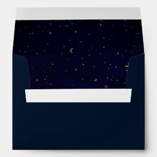 Étoiles de lune Arbre Marine Bleu Enveloppe à lind