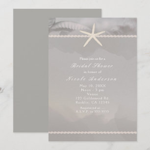 Étoiles de mer grises chic élégantes invitations d