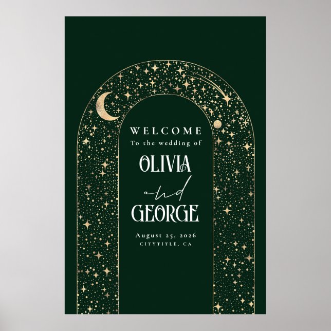 Étoiles de nuit céleste Affiche de bienvenue Maria (Devant)