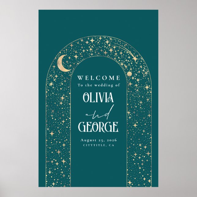 Étoiles de nuit céleste Affiche de bienvenue Maria (Devant)