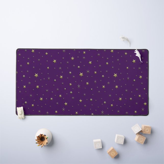 étoiles d'or arrière - plan de nuit sur ciel viole (Tableau pour enfants)