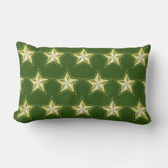 Etoiles d'or sur Coussin Lumbar vert (Recto)