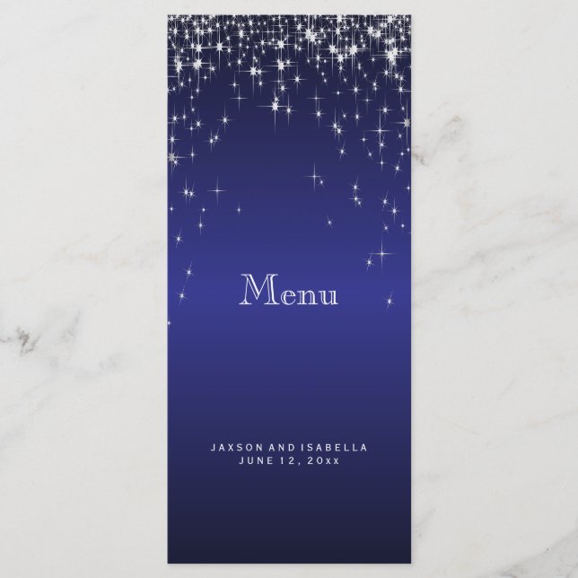 Étoiles en bleu foncé - Menu (Devant)