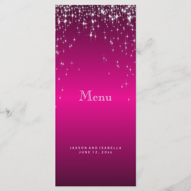 Étoiles en rose chaud - Menu (Devant)