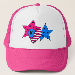 Étoiles et casquette patriotiques de coeur