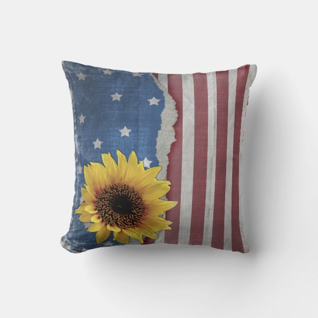 Étoiles et coussin patriotique de rayures (Recto)