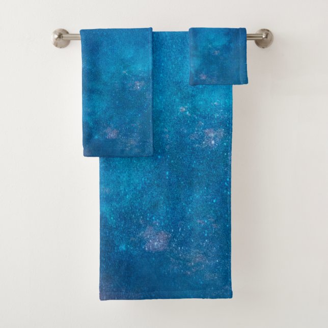 Étoiles et ensemble bleu de serviette de (En situation)