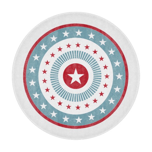 Étoiles et rayures 4 juillet Planche à découper en (Devant)