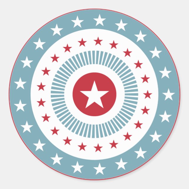 Étoiles et rayures Balayage 4 juillet Stickers (Devant)