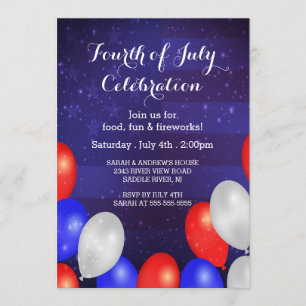 Étoiles et rayures modernes 4 juillet Invitation