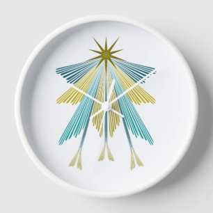 Étoiles Fées Horloge encadrée en bois