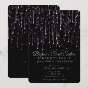 Étoiles Filantes Étincelantes Invitation de Fête V