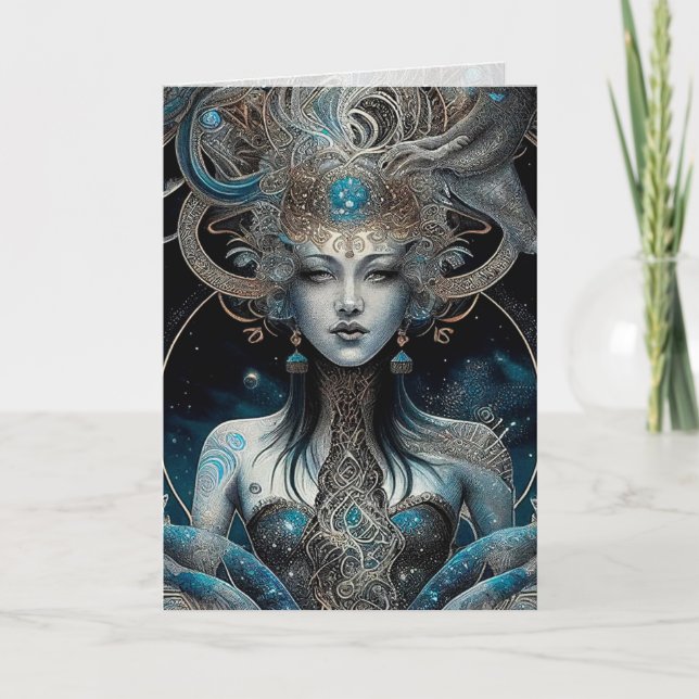 Étoiles, Galaxie, Carte de voeux/note pour femme (Devant)