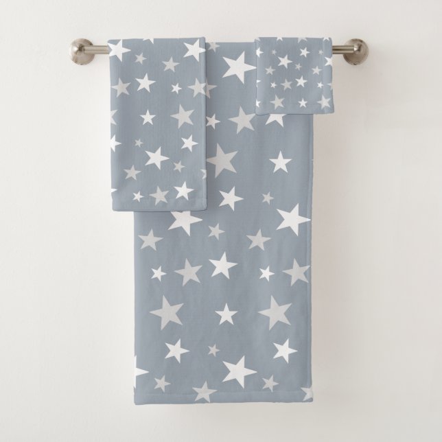 Étoiles gris clair et blanc sur gris argenté clair (En situation)