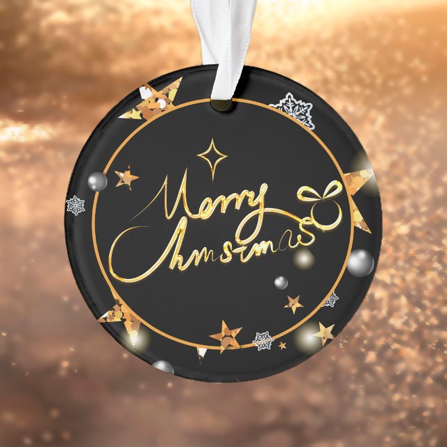 Etoiles métalliques noires d'or moderne Joyeux Noë (Créateur téléchargé)