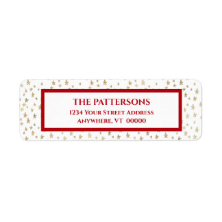 Etoiles minuscules or Rouge Bordure rouge Adresse