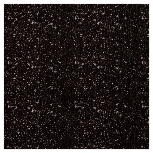 étoiles noir nuit blanc tissu (Échantillon)