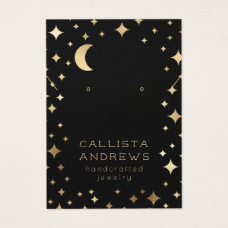Etoiles Noires Or Lune Écran de collier d'oreille
