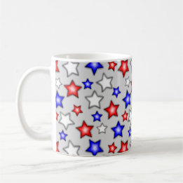 Étoiles Patriotiques - Mug Café Gris Clair