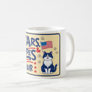 Étoiles, rayures et poils de chat - Drôle chat Mug