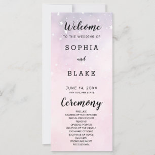 Étoiles rose et violet Programme de mariage célest