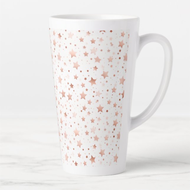 Étoiles Roses en or Delicy Grande Mug latte (Droite)