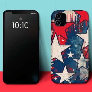 Étoiles rustiques et rayures coque iphone patrioti