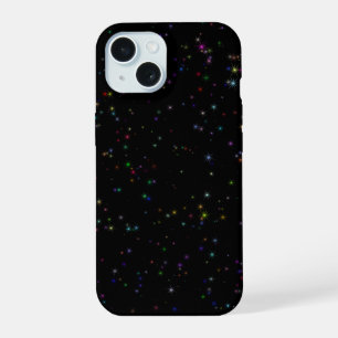 Étoiles scintillantes colorées dans un design noir