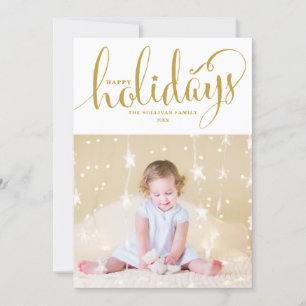 Étoiles & Snowflakes Joyeux Carte photo de vacance