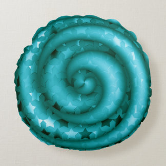 Étoiles Turquoises torsadées Coussin rond